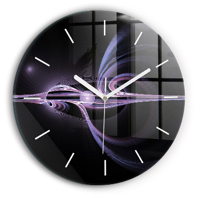 Reloj de cristal redondo Abstracción violeta