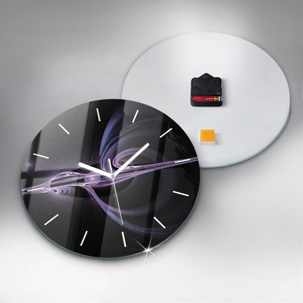 Reloj de cristal redondo Abstracción violeta