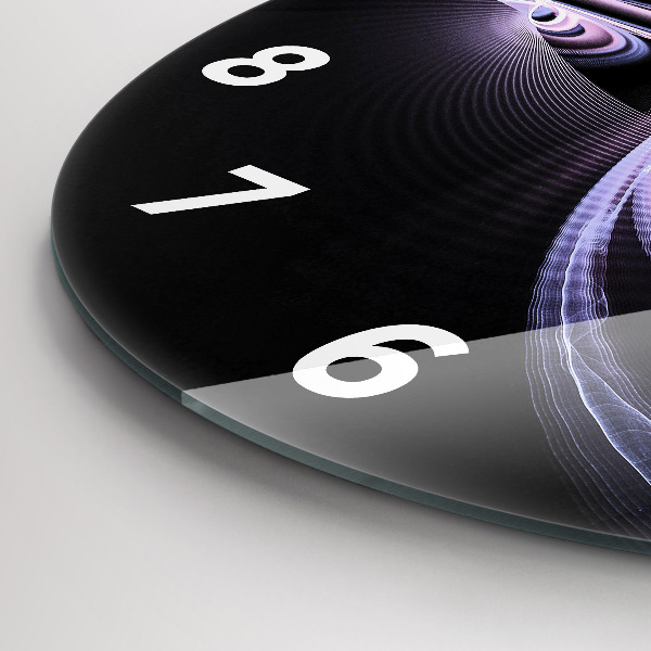 Reloj de cristal redondo Abstracción violeta