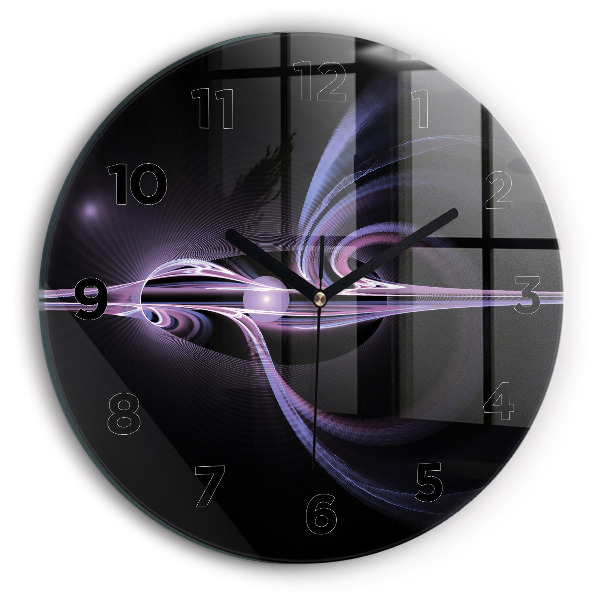 Reloj de cristal redondo Abstracción violeta