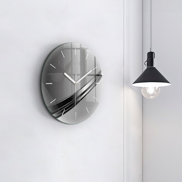 Reloj de pared redondo Líneas plateadas