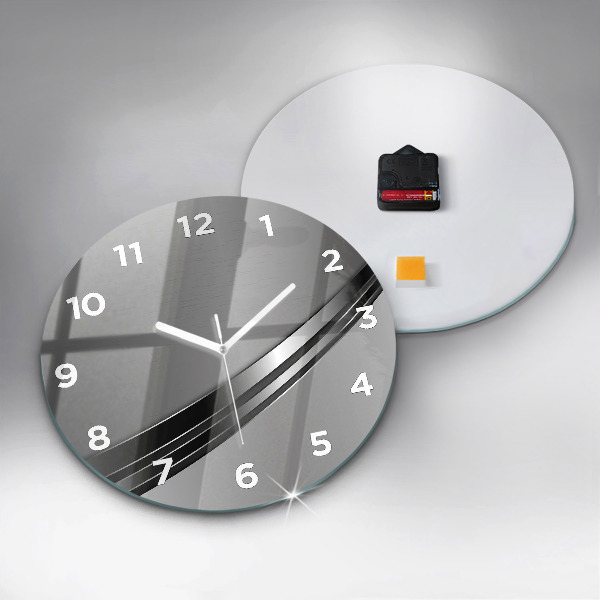 Reloj de pared redondo Líneas plateadas