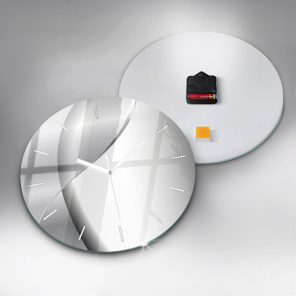 Reloj de cristal redondo Abstracción plateada