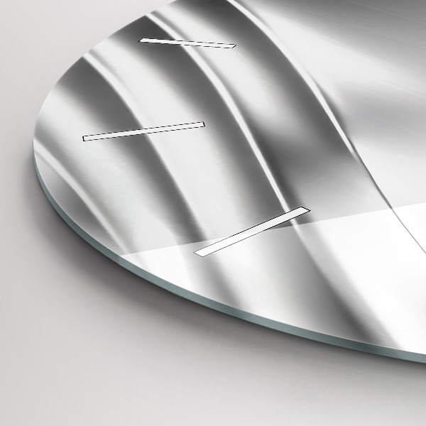 Reloj de cristal redondo Abstracción plateada