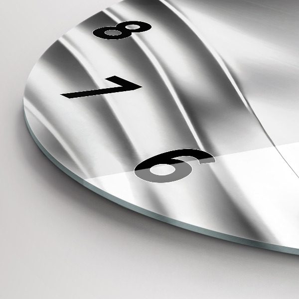 Reloj de cristal redondo Abstracción plateada