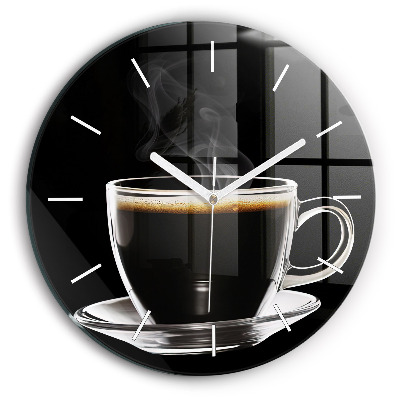 Reloj de cristal redondo Café negro