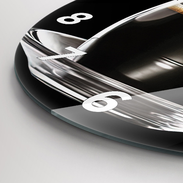 Reloj de cristal redondo Café negro