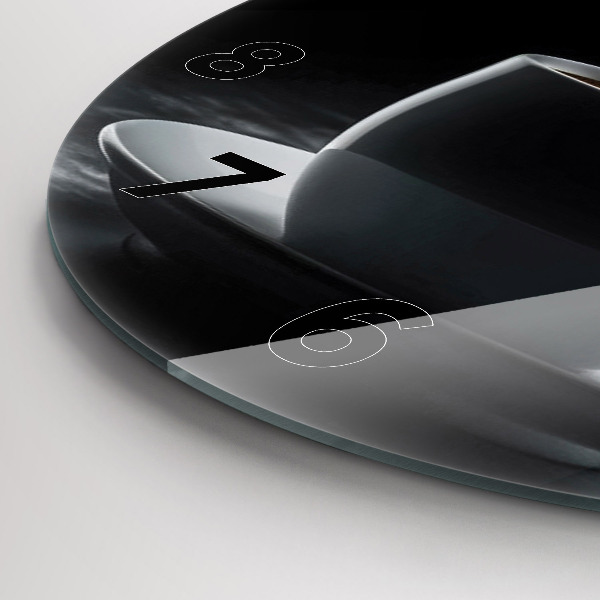 Reloj redondo pared Taza de café negro