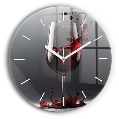 Reloj redondo pared Copa de vino tinto