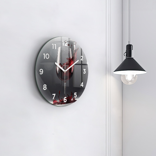 Reloj redondo pared Copa de vino tinto