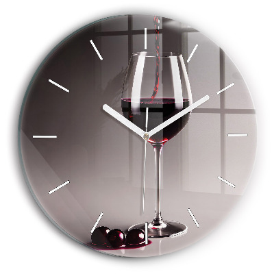 Reloj redondo pared Lámpara de vino tinto