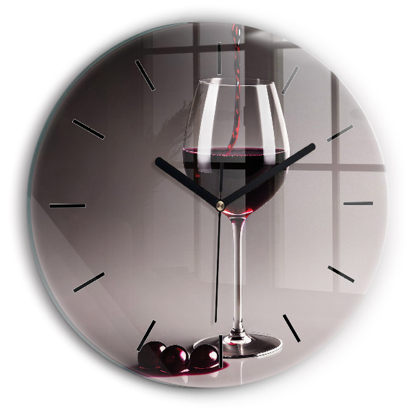 Reloj redondo pared Lámpara de vino tinto