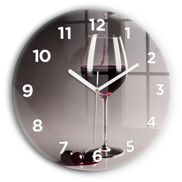 Reloj redondo pared Lámpara de vino tinto