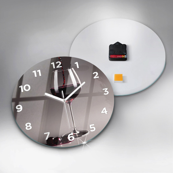 Reloj redondo pared Lámpara de vino tinto
