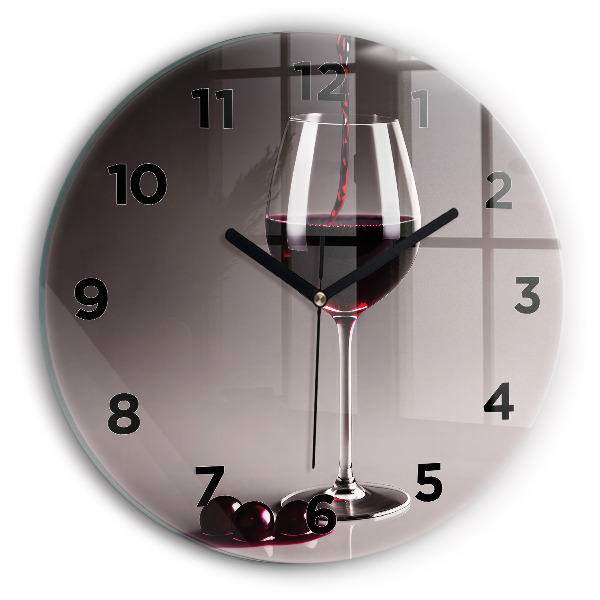 Reloj redondo pared Lámpara de vino tinto
