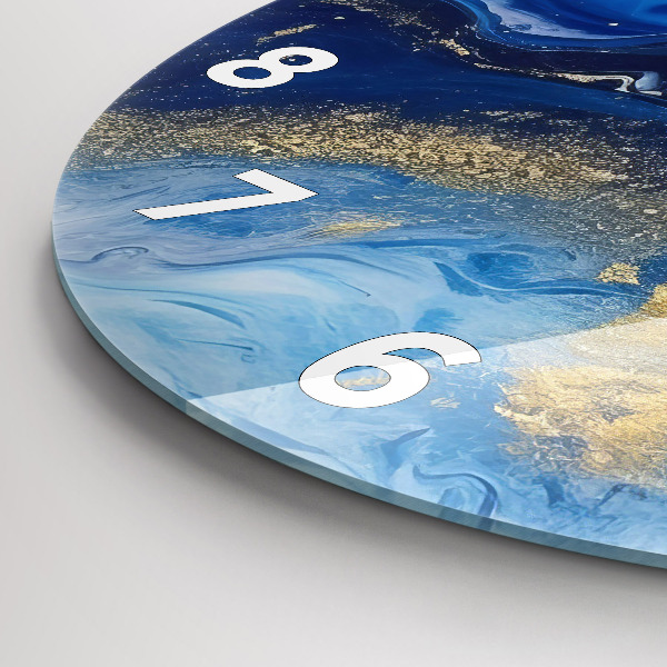 Reloj de cristal redondo Mármol azul