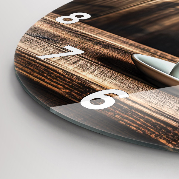 Reloj de cristal redondo Taza de café