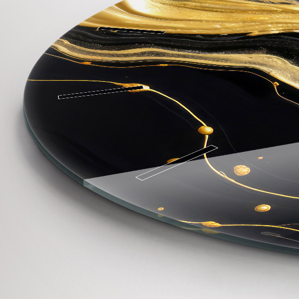 Reloj de cristal redondo Mármol dorado