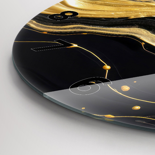 Reloj de cristal redondo Mármol dorado