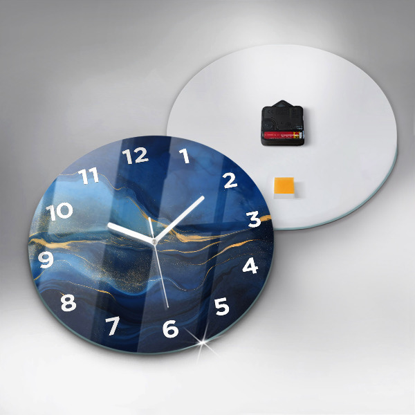 Reloj de pared redondo Mármol azul