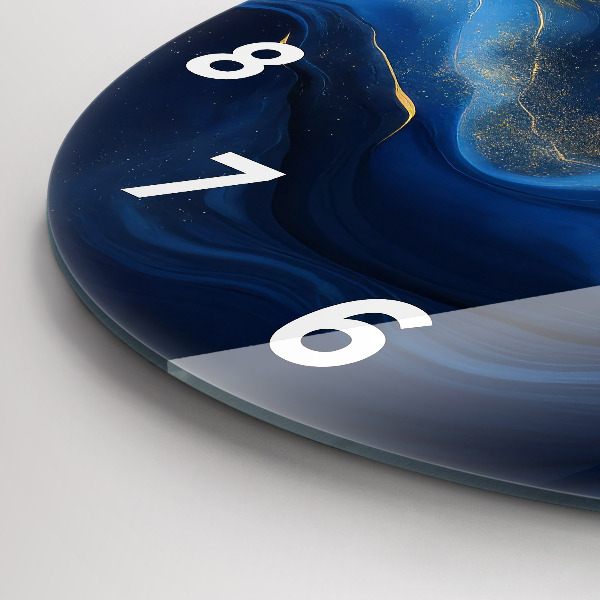 Reloj de pared redondo Mármol azul