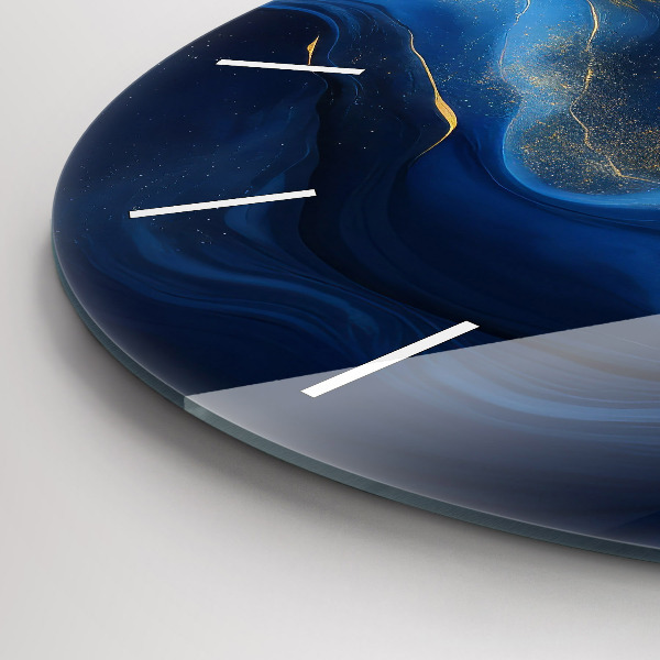 Reloj de pared redondo Mármol azul