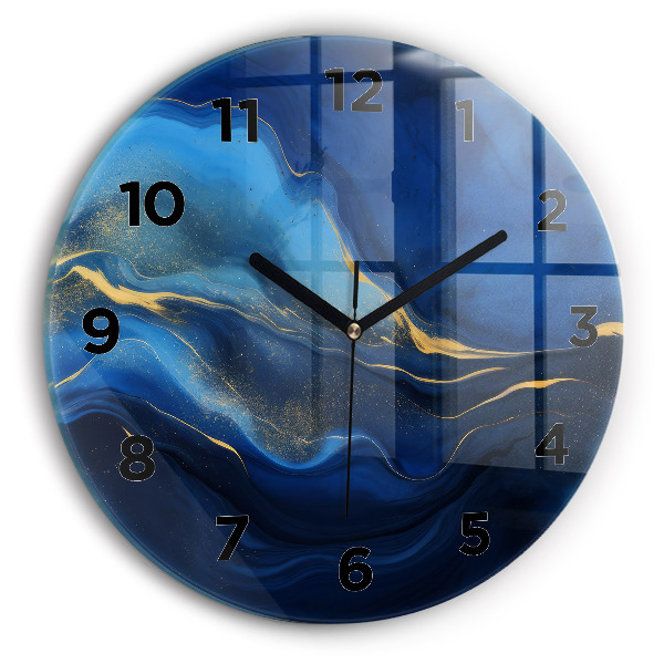 Reloj de pared redondo Mármol azul