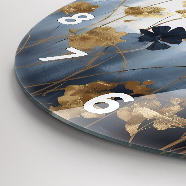 Reloj de cristal redondo Flores abstractas