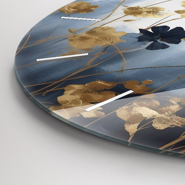 Reloj de cristal redondo Flores abstractas
