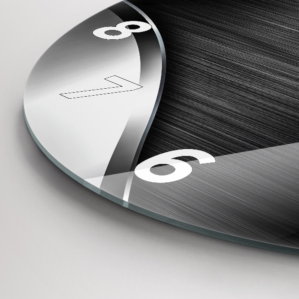 Reloj de cristal redondo Líneas negras y plateadas