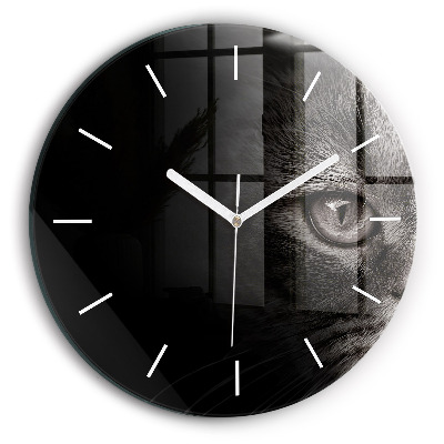 Reloj de cristal redondo Perro y gato escoceses