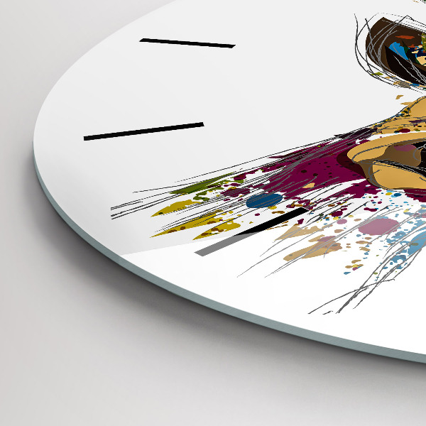 Reloj redondo pared Cabeza de ciervo de colores