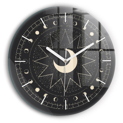 Reloj de cristal redondo Fases de la luna
