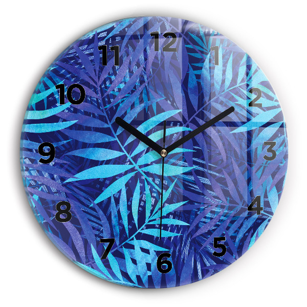 Reloj de pared redondo Hojas azules