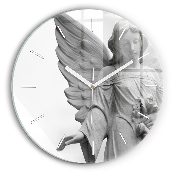 Reloj redondo pared Escultura de un ángel con alas