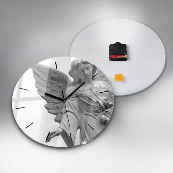 Reloj redondo pared Escultura de un ángel con alas