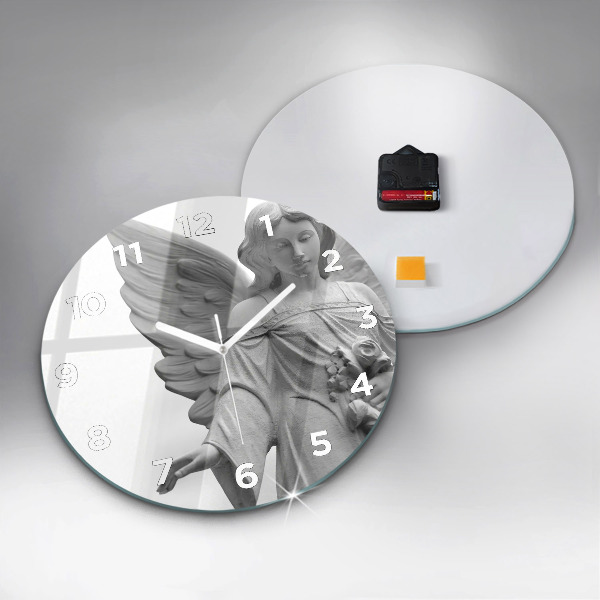 Reloj redondo pared Escultura de un ángel con alas