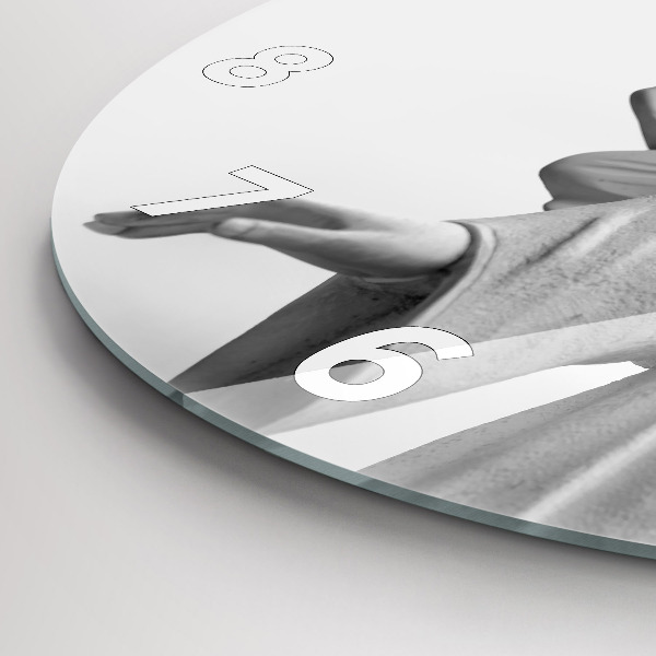 Reloj redondo pared Escultura de un ángel con alas