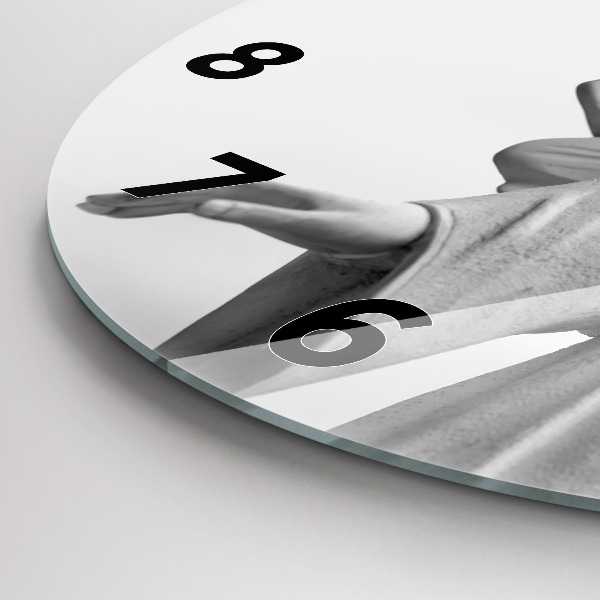 Reloj redondo pared Escultura de un ángel con alas