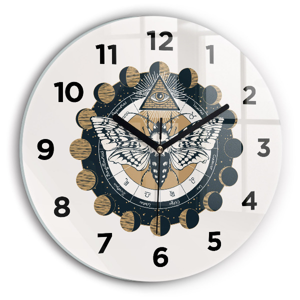 Reloj redondo pared Fases de la luna y el ojo