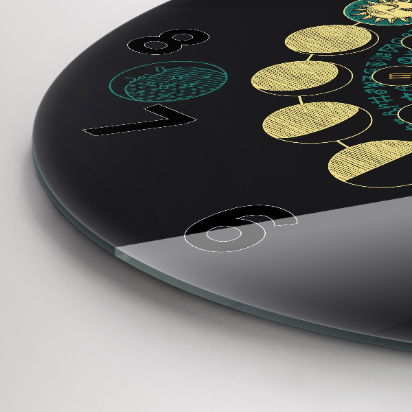 Reloj de cristal redondo Fases de la luna y reloj de arena