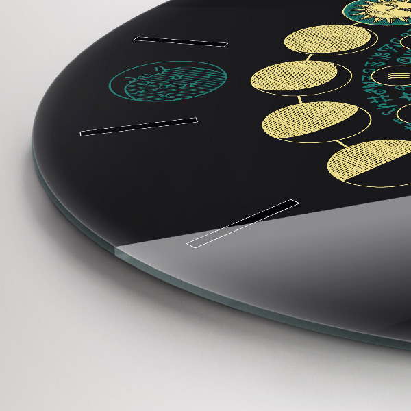 Reloj de cristal redondo Fases de la luna