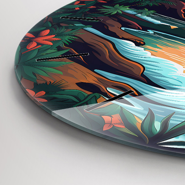 Reloj de cristal redondo Atardecer de cuento de hadas