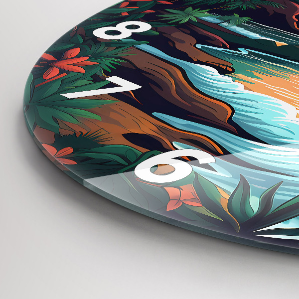 Reloj de cristal redondo Atardecer de cuento de hadas