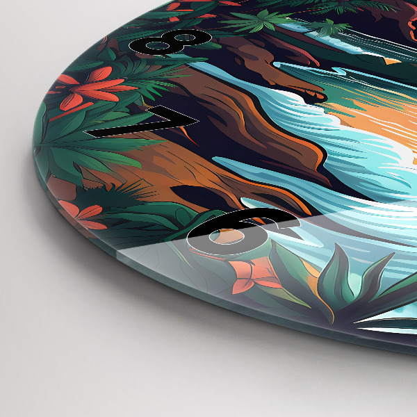 Reloj de cristal redondo Atardecer de cuento de hadas