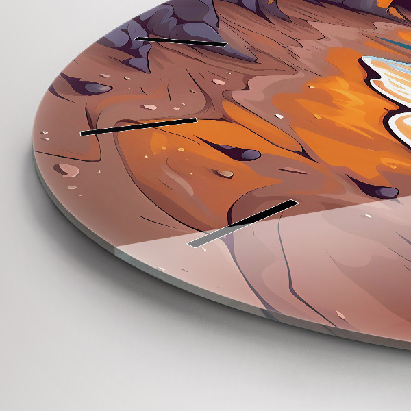 Reloj de pared redondo Océano y sol de cuento