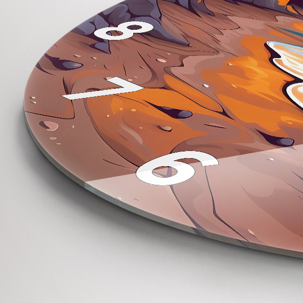 Reloj de pared redondo Océano y sol de cuento