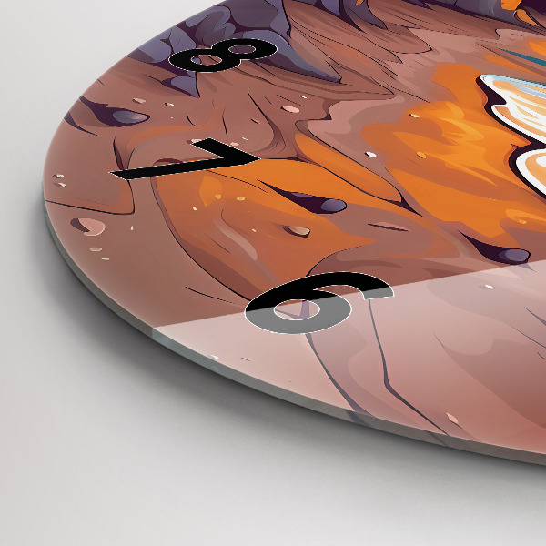 Reloj de pared redondo Océano y sol de cuento