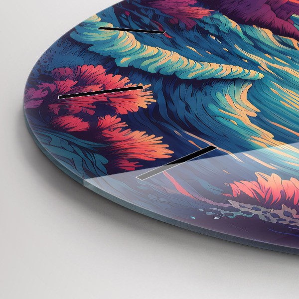 Reloj de cristal redondo Océano y cielo de cuento de hadas