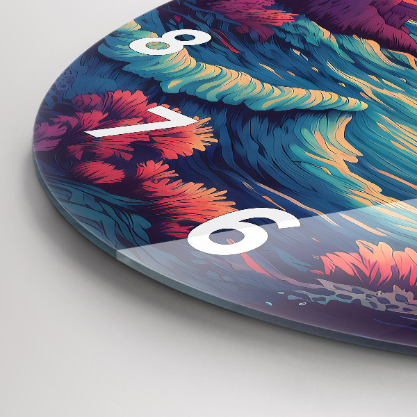 Reloj de cristal redondo Océano y cielo de cuento de hadas